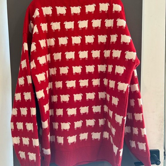 Rowing Blazers Red and White Sheep Sweater - Picture 6 of 7
